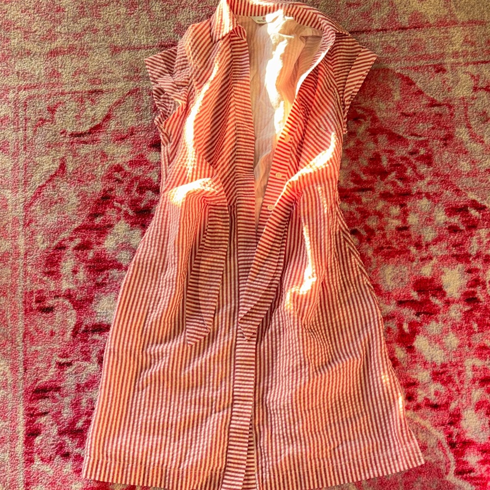 Vineyard Vines Red and White Seersucker Dress